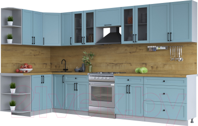 Готовая кухня Интерлиния Тренд 1.5x3.5 левая - фото