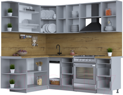 Готовая кухня Интерлиния Тренд 1.7x2.3 левая