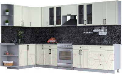 Готовая кухня Интерлиния Тренд 1.7x3.5 левая - фото