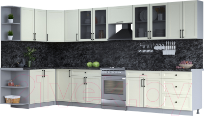 Готовая кухня Интерлиния Тренд 1.7x3.8 левая - фото