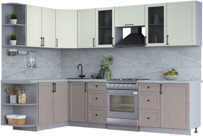 Готовая кухня Интерлиния Тренд 1.7x2.9 левая - фото