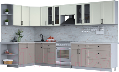 Готовая кухня Интерлиния Тренд 1.7x3.5 левая - фото