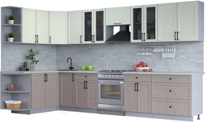 Готовая кухня Интерлиния Тренд 1.7x3.6 левая - фото