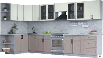 Готовая кухня Интерлиния Тренд 1.7x3.8 левая - фото