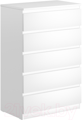 Комод Mio Tesoro Мальта 5 ящика 80x121 2.05.02.090.1 (белый) - фото