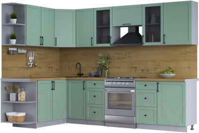 Готовая кухня Интерлиния Тренд 1.7x2.9 левая - фото