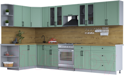 Готовая кухня Интерлиния Тренд 1.7x3.5 левая - фото