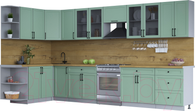 Готовая кухня Интерлиния Тренд 1.7x3.8 левая - фото