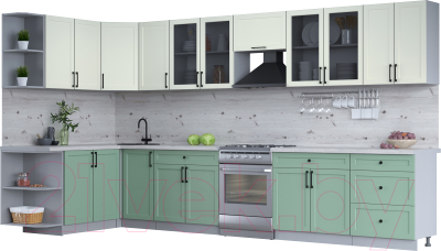 Готовая кухня Интерлиния Тренд 1.7x3.8 левая - фото