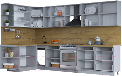 Готовая кухня Интерлиния Тренд 1.7x3.3 левая