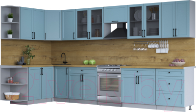 Готовая кухня Интерлиния Тренд 1.7x3.8 левая - фото