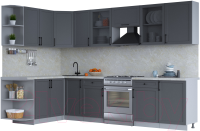 Готовая кухня Интерлиния Тренд 1.7x3.1 левая - фото