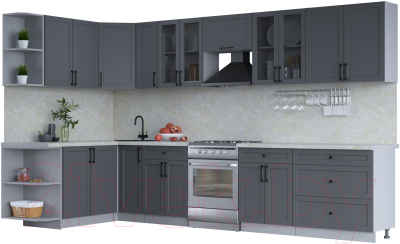 Готовая кухня Интерлиния Тренд 1.7x3.5 левая - фото