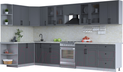 Готовая кухня Интерлиния Тренд 1.7x3.7 левая - фото