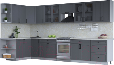Готовая кухня Интерлиния Тренд 1.7x3.8 левая - фото