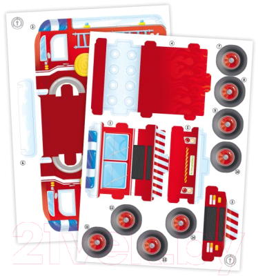 Конструктор Феникс+ ЗD мягкий пазл Пожарная машина 51539