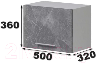 Шкаф под вытяжку Genesis Мебель Алиса Каспий 500 (белый/каспий темный)
