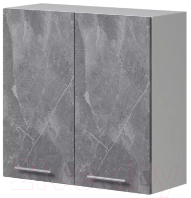 Шкаф навесной для кухни Genesis Мебель Алиса Каспий 800 сушка (белый/каспий темный) - фото