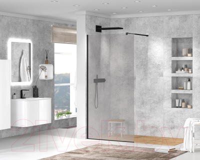 Душевая стенка Cezares LIBERTA-L-1-80-120-GR-NERO