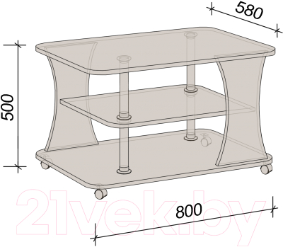 Журнальный столик Артём-Мебель Либерти СН 119.01-02 (дуб крафт табачный)