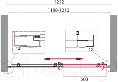 Душевая дверь BelBagno UNO-195-BF-1-120-CH-CR