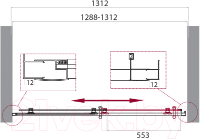 Душевая дверь BelBagno UNO-195-BF-1-130-C-NERO