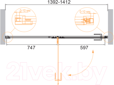 Душевая дверь Cezares BELLAGIO-B-12-140-C-NERO