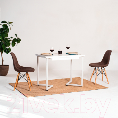 Обеденный стол Millwood Лофт Лондон Л 100-140x60x76 (белый/металл белый)