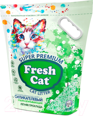 Наполнитель для туалета Fresh Cat Силикагелевый. Летняя прохлада / 640165