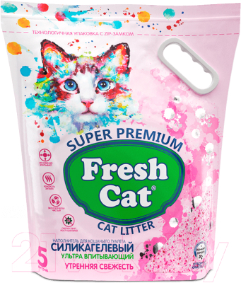 Наполнитель для туалета Fresh Cat Силикагелевый. Утренняя свежесть / 640189 - фото