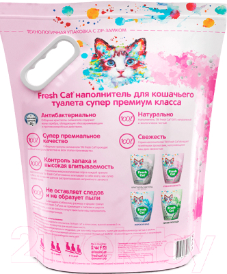 Наполнитель для туалета Fresh Cat Силикагелевый. Утренняя свежесть / 640189