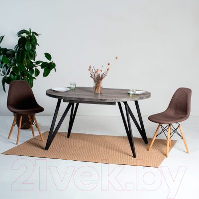 Обеденный стол Millwood Женева 3 Л раздвижной D100-140x100x76 (сосна пасадена/металл черный)