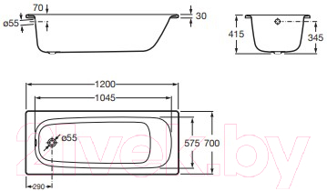 Ванна стальная Roca Contesa 120x70