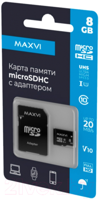 Карта памяти Maxvi microSDHC 8GB class 10 UHS-I (1) - фото