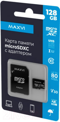 Карта памяти Maxvi microSDXC 128GB class 10 UHS-I (3) - фото