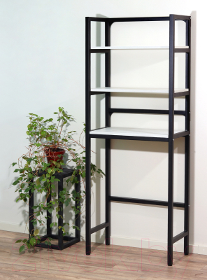 Стеллаж Millwood Венеция 2 35x60x181.8 (дуб белый Craft/металл черный)