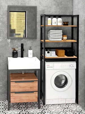 Стеллаж Millwood Венеция 2 35x60x181.8 (дуб золотой Craft/металл черный)