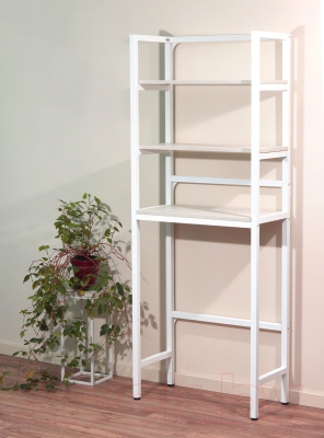 Стеллаж Millwood Венеция 2 35x60x181.8 (дуб белый Craft/металл белый)