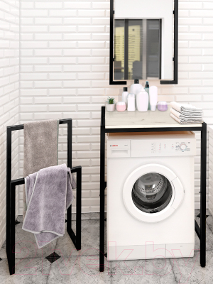 Стеллаж Millwood Венеция 3 70x60x96 (дуб белый Craft/металл черный)