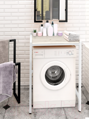 Стеллаж Millwood Венеция 3 70x60x96 (дуб белый Craft/металл белый)