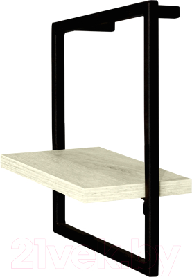 Полка Millwood Навесная каркасная 30x15x30 (дуб белый Craft/металл черный) - фото