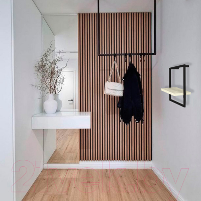 Полка Millwood Навесная каркасная 30x15x30 (дуб белый Craft/металл черный)