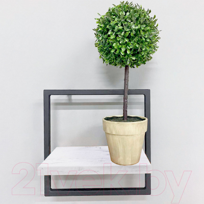 Полка Millwood Навесная каркасная 30x15x30 (дуб белый Craft/металл черный)