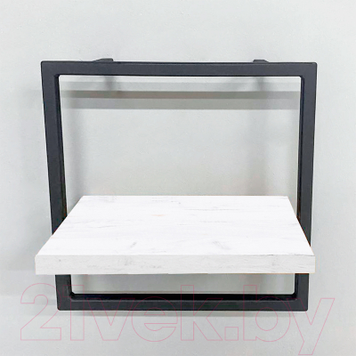 Полка Millwood Навесная каркасная 30x15x30 (дуб белый Craft/металл черный)