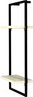 Полка Millwood Навесная каркасная 30x15x70 (дуб белый Craft/металл черный) - фото