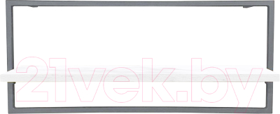 Полка Millwood Навесная каркасная 70x15x30 (дуб белый Craft/металл черный) - фото