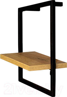 Полка Millwood Навесная каркасная 30x15x30 (дуб золотой Craft/металл черный) - фото