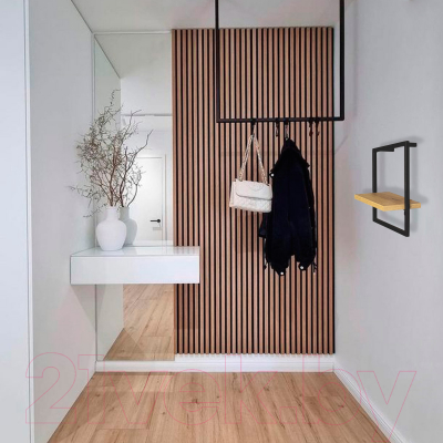 Полка Millwood Навесная каркасная 30x15x30 (дуб золотой Craft/металл черный)