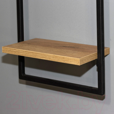 Полка Millwood Навесная каркасная 30x15x30 (дуб золотой Craft/металл черный)