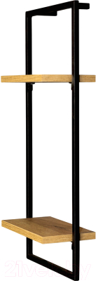 Полка Millwood Навесная каркасная 30x15x70 (дуб золотой Craft/металл черный) - фото